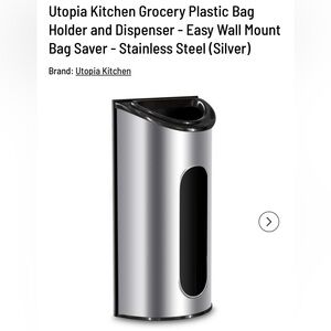 Utopia Kitchen Bag Holder and Dispenser - Stainless Steel wall holder